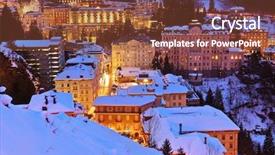  Presentation with mountain luxury resort - Cool new presentation theme with mountains ski resort bad gastein backdrop and a tawny brown colored foreground