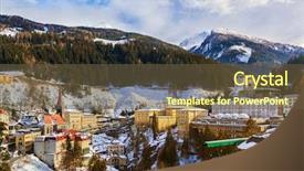 Presentation with mountain luxury resort - Beautiful PPT theme featuring mountains ski resort bad gastein backdrop and a  colored foreground