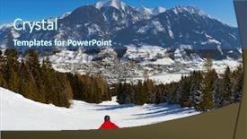  Presentation with bad - Colorful slides enhanced with mountains-ski-resort-bad-hofgastein backdrop and a ocean colored foreground
