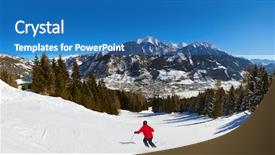  Presentation with mountain luxury resort - Slide deck with mountains ski resort bad hofgastein background and a teal colored foreground