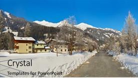  Presentation with mountain luxury resort - Audience pleasing PPT theme consisting of mountains ski resort bad hofgastein backdrop and a mint green colored foreground