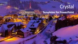  Presentation with resort - Presentation theme consisting of mountains ski resort solden austria background and a violet colored foreground