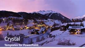  Presentation with ski - Beautiful theme featuring mountains ski resort solden austria backdrop and a violet colored foreground
