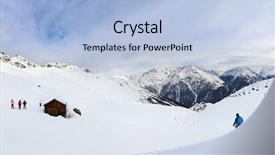  Presentation with resort - Slide set featuring mountains-ski-resort-solden-austria background and a light blue colored foreground