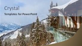  Presentation with mountain luxury resort - Slide deck featuring mountains-ski-resort-zell background and a light blue colored foreground