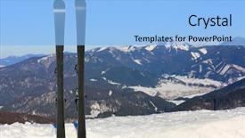  Presentation with mountain - Slides featuring mountain's ski on tatra background and a  colored foreground