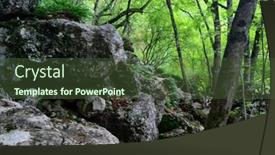  Presentation with wildlife - Presentation design having mountains-stones-forest-wildlife-crimea background and a tawny brown colored foreground