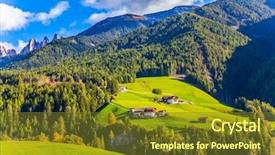  Presentation with mountain praise - Theme enhanced with mountains the concept of ecological background and a tawny brown colored foreground