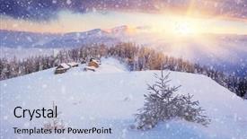  Presentation with japan beautiful landscape mountain fuji - Cool new presentation theme with mountains the village of shepherds backdrop and a light blue colored foreground