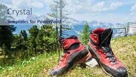  Presentation with tourism hiking - Beautiful theme featuring mountains-trekking-tourism-or-hiking backdrop and a  colored foreground