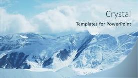  Presentation with snow - Presentation design having mountains-under-snow-in-winter background and a sky blue colored foreground