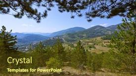  Presentation with mountains - PPT theme having mountains-view-sarganska-osmica-shargan background and a tawny brown colored foreground