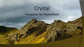  Presentation with iceland - Colorful presentation theme enhanced with mountains with dramatic sky in iceland backdrop and a light gray colored foreground