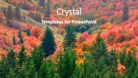  Presentation with fall colors - Cool new presentation theme with mountains with fall autum colors backdrop and a coral colored foreground