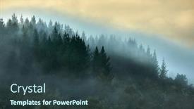  Presentation with pine forest - Presentation theme with mountains-with-forest-covered background and a tawny brown colored foreground