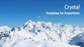  Presentation with winter in the swiss alps - Presentation featuring mountains with snow in winter background and a teal colored foreground
