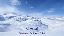  Presentation with alps - Presentation theme enhanced with mountains with snow in winter background and a sky blue colored foreground