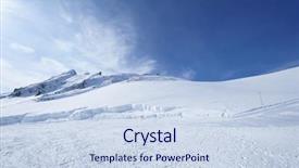  Presentation with snow mountain - Audience pleasing PPT theme consisting of mountains with snow in winter backdrop and a sky blue colored foreground