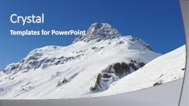 Presentation with winter in the swiss alps - Audience pleasing PPT theme consisting of mountains with snow in winter backdrop and a ocean colored foreground