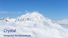  Presentation with winter in the swiss alps - Beautiful theme featuring mountains with snow in winter backdrop and a sky blue colored foreground