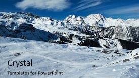  Presentation with alps - Beautiful slide deck featuring mountains-with-snow-in-winter backdrop and a light blue colored foreground