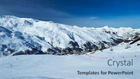  Presentation with alps - Colorful slide set enhanced with mountains-with-snow-in-winter backdrop and a light blue colored foreground