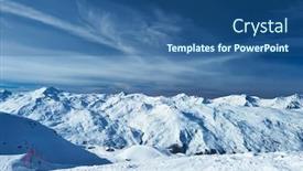  Presentation with alps - Slide deck having mountains-with-snow-in-winter background and a ocean colored foreground