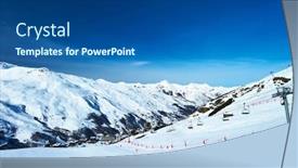  Presentation with alps - Presentation design consisting of mountains-with-snow-in-winter background and a ocean colored foreground