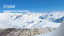  Presentation with alps - Cool new theme with mountains with snow in winter backdrop and a teal colored foreground