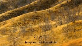  Presentation with ridges - PPT theme consisting of mountainside-landscape-of-mountain background and a gold colored foreground