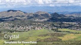  Presentation with mountaintop - Slide deck enhanced with mountaintop-view-of-nature-park background and a violet colored foreground