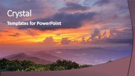  Presentation with rolling hills - Theme having mountaintop view of rolling hills background and a gray colored foreground