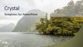  Presentation with new zealand - Amazing PPT theme having mountian - image of the doubtful sound backdrop and a white colored foreground