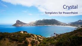  Presentation with old map south africa - Slide set consisting of mountian - overall view of hout bay background and a sky blue colored foreground