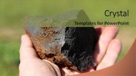  Presentation with volcanic rock - Slide deck consisting of mountian - volcanic rock volcanic rock found background and a gold colored foreground