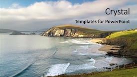  Presentation with ireland - Beautiful PPT layouts featuring irish mountians - dunquin bay in ireland backdrop and a light blue colored foreground