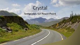  Presentation with road bike in mountains - Colorful slide deck enhanced with a beautiful blooming frui backdrop and a yellow colored foreground.