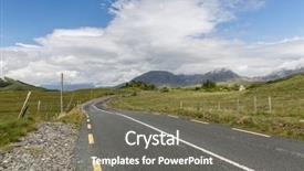  Presentation with asphalt road - Theme featuring irish mountians - travel and countryside concept background and a gray colored foreground