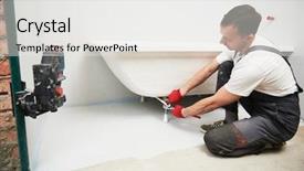  Presentation with low level laser - Colorful slide set enhanced with mounting bath with laser level backdrop and a white colored foreground