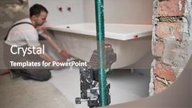  Presentation with plumber - Beautiful theme featuring mounting bath with laser level backdrop and a gray colored foreground