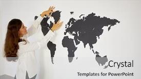  Presentation with world map puzzle - Slides with mounts greenland fragment to puzzle background and a light gray colored foreground