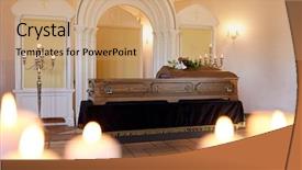  Presentation with funeral candle - PPT layouts with mourning concept - burning candle background and a coral colored foreground