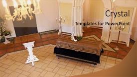  Presentation with mourning - Slides featuring mourning concept - coffin with flowers background and a coral colored foreground