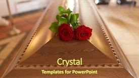  Presentation with mourning - Cool new presentation theme with mourning concept - red rose flowers backdrop and a tawny brown colored foreground