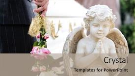  Presentation with pink rose - Presentation with funeral with pink rose background and a mint green colored foreground