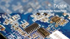  Presentation with brain computer - Presentation with mouse brain - computer motherboard background and a teal colored foreground