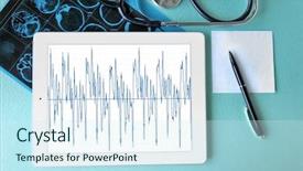 Presentation with medical brain - Beautiful theme featuring mouse brain - medical tablet with stethoscope backdrop and a cool aqua colored foreground