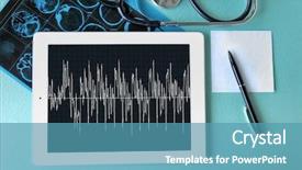  Presentation with blue brain - Colorful slide set enhanced with mouse brain - medical tablet with stethoscope backdrop and a teal colored foreground