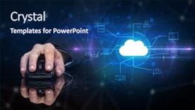  Presentation with cloud technology - Amazing theme having mouse in a dark environment backdrop and a navy blue colored foreground