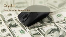  Presentation with finance - Amazing presentation theme having mouse on us dollar money backdrop and a soft green colored foreground